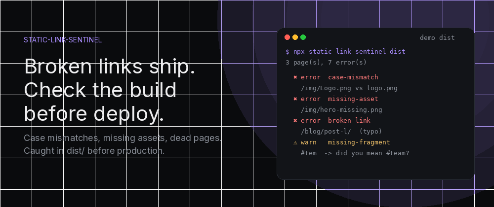 Cover: broken links caught in the build
